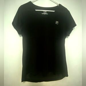 Fila Sporty Athletic Black Short Sleeve Mesh T Shirt XL